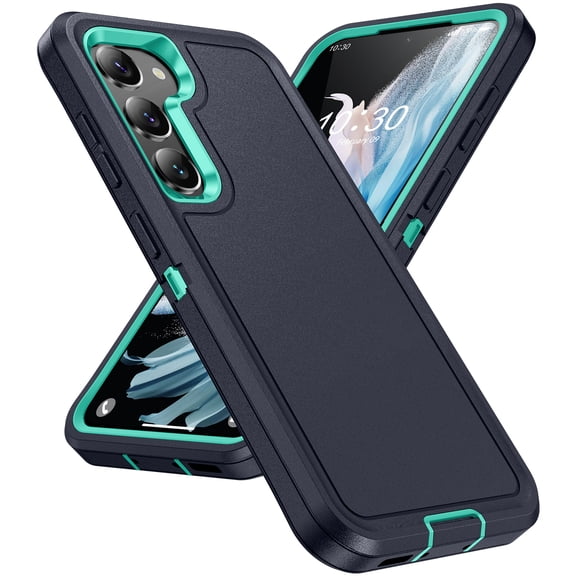 for Samsung Galaxy S22 Plus Phone Case, Hybrid Hard PC Back + Silicone EVA Shockproof Protective Dustproof Non-Slip Heavy Duty Rugged Phone Case Cover for Samsung Galaxy S22 Plus, Blue+Mint