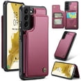 thumbnail image 1 of for Samsung Galaxy S22 Plus Premium PU Leather Back Case, Multiple Card Slots Design, Double Magnetic Clasp Study Kickstand RFID Blocking Classic Phone Cover for Samsung Galaxy S22 Plus, Winered, 1 of 9
