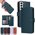 thumbnail image 1 of for Samsung Galaxy S22 Plus Removable Wallet Case, Premium PU Leather Flip Cover with [RFID Blocking][ Detachable Card Holder][Stand Function][Wrist Strap] Shockproof Protectove Phone Cover,Blue, 1 of 10