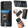 thumbnail image 1 of for Samsung Galaxy S22 Plus Wallet Case with Detachable Card Holder & 360° Rotation Finger Ring Holder Stand, Shockproof PU Leather Phone case with Card Slot for Men Women for S22 Plus, Black, 1 of 11