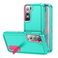 thumbnail image 1 of Samsung Galaxy S22 Shockproof Case with Built-in Metal Kickstand, Dteck 3-Layer Full Body Protection [Without Screen Protector] Rugged Heavy Duty Durable Cover Case, Mint+Rose, 1 of 7