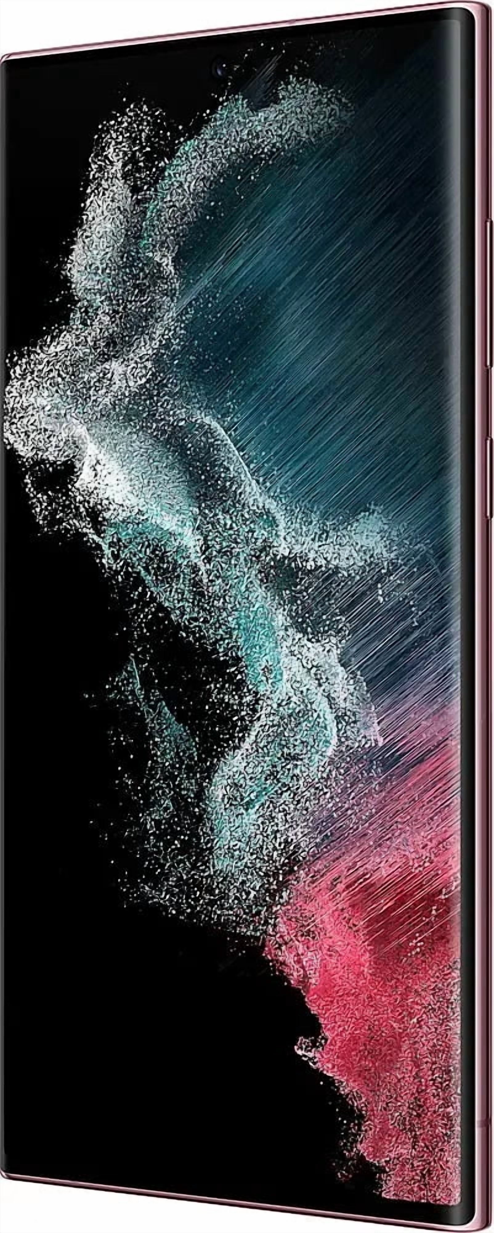 No Plan-Unlocked Device Samsung Galaxy S22 Ultra 5G S908U Cell Phone 128GB 8GB RAM Burgundy