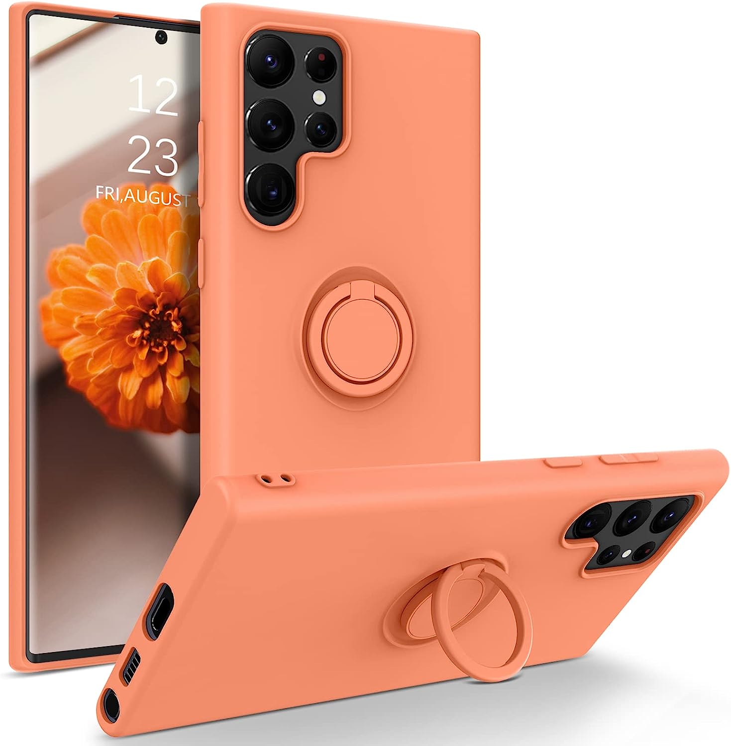 Google Pixel 8 Pro Case Slim Fit Soft 360° Ring Holder Kickstand Magne