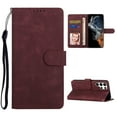 thumbnail image 1 of For Samsung Galaxy S22 Ultra 5G Phone 6.8" Case 2022 Wallet Case,PU Leather Kickstand Shockproof Scratch Resistant Folio Flip Cover with Cards Holder Wallet Case For Samsung Galaxy S22 Ultra,Winered, 1 of 8