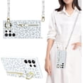 thumbnail image 1 of Samsung Galaxy S22 Ultra 5G Phone Case for Women with Card Holder,Samsung S22 Ultra Case Wallet Crossbody Lanyard with Strap,Credit Card Slots Kickstand Case with Ring Holder,6.8",White Leopard, 1 of 14