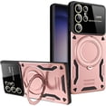 thumbnail image 1 of for Samsung Galaxy S22 Ultra Case with 360° Rotatable Invisible Ring Stand, Large Window Design Compatible with Magsafe, -Grade Protection Shockproof Phone Cover for Women Men, Pink, 1 of 7
