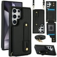 thumbnail image 1 of for Samsung Galaxy S22 Ultra Case with Card Holder,Samsung Galaxy S22 Ultra Case with Crossbody Strap,Handle Kickstand, RFID Blocking Wallet Case for Women,Luxury PU Leather Shockproof Case,Black, 1 of 8