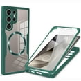 thumbnail image 1 of for Samsung Galaxy S22 Ultra Case Clear, Magnetic Case with Screen Protector, Compatible with MagSafe, Not Yellowing Shockproof Full Body Protection Slim Case for Galaxy S22 Ultra, Darkgreen, 1 of 8