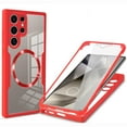 thumbnail image 1 of for Samsung Galaxy S22 Ultra Case, Compatible with MagSafe [Built-in Screen Protector] 360 Full-Body Shockproof Rugged Clear Back Protective Dual-Layer Phone Cover for Galaxy S22 Ultra, Red, 1 of 8