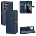 thumbnail image 1 of For Samsung Galaxy S22 Ultra Case Full Coverage Dustproof Anti-Scratch Anti-Fingerprint Kickstand Card Slots Wave-dot Pattern Design Convenient Wrist Strap PU Leather Luxury Wallet Cover,Blue, 1 of 7