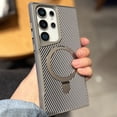 thumbnail image 1 of for Samsung Galaxy S22 Ultra Case Heavy Duty Protection Cover Carbon Fiber Design, Ring Compatible with Magsafe Kickstand Magnetic Built in Stand Rugged Phone Case for Galaxy S22 Ultra, Gray, 1 of 7