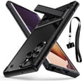 thumbnail image 1 of for Samsung Galaxy S22 Ultra Case, Heavy Duty Shockproof Protective Case,Military Grade Protection,Scratch Resistant,Slim Thin Case,with Stand,with Lanyard,Black 6-sam s22u-01, 1 of 14