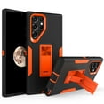 thumbnail image 1 of Samsung Galaxy S22 Ultra Case with Kickstand, Dteck Heavy Duty Phone Case 2 in 1 Hybrid Rugged Shockproof Cover for Samsung Galaxy S22 Ultra,Black+Orange, 1 of 9