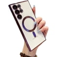thumbnail image 1 of for Samsung Galaxy S22 Ultra Case Magnetic Clear with Camera Lens Protector Full Protection MagSafe Electroplated Silicone Slim Fit Shockproof Protective Case Cover 6.8 Inch - Deep Purple, 1 of 11