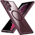 thumbnail image 1 of for Samsung Galaxy S22 Ultra Case Magnetic, Galaxy S22 Ultra Phone Case Compatible with Magsafe, Clear Hard Back Slim Shockproof Magnetic Cover Case for Samsung S22 Ultra 6.8 Inch, Burgundy, 1 of 18