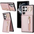 thumbnail image 1 of Samsung Galaxy S22 Ultra Case, PU Leather Wallet with Card Holder for Women, Shockproof Slim Stand Case - Rose Gold, 1 of 18