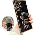 thumbnail image 1 of for Samsung Galaxy S22 Ultra Case,Pasteable Astronaut Kickstand Stand Bracket,Gold Trim Plating Cover for Women Upgrade Shockproof Corner for Samsung Galaxy S22 Ultra (S22Ultra,Black), 1 of 13