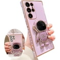 thumbnail image 1 of for Samsung Galaxy S22 Ultra Case,Pasteable Astronaut Kickstand Stand Bracket,Gold Trim Plating Cover for Women Upgrade Shockproof Corner for Samsung Galaxy S22 Ultra (S22Ultra,Purple), 1 of 9