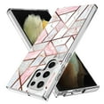 thumbnail image 1 of Samsung Galaxy S22 Ultra Case, Rosebono Hybrid Bling Glitter Sparkle Laser Pink Polygon Geometric Marble Graphic Cover Case for Samsung Galaxy S22 Ultra, 1 of 4