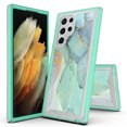 thumbnail image 1 of Samsung Galaxy S22 Ultra Case, Rosebono Hybrid Graphic Design Pattern Hard Back Pannel Cover Case For Samsung Galaxy S22 Ultra (Green Marble), 1 of 4