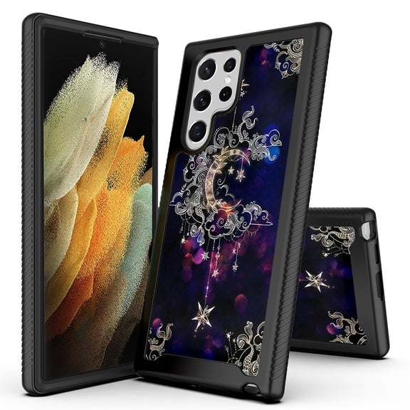 Samsung Galaxy S22 Ultra Case, Rosebono Hybrid Graphic Design Pattern Hard Back Pannel Cover Case For Samsung Galaxy S22 Ultra (Wiccan)