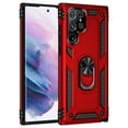 thumbnail image 1 of Samsung Galaxy S22 Ultra Case, Rosebono Hybrid Slim Colorful Armor Cover Case With Adjustable Integrated 360 Degree Rotating Ring Kickstand For Samsung Galaxy S22 Ultra (Red), 1 of 6