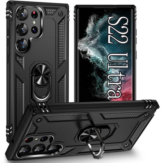 for Samsung Galaxy S22 Ultra Case for S22 Ultra,6.8inch,with Kickstand,Military Grade Drop Proof Protection Rugged Protective Case,S22 Ultra Case Black