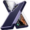 thumbnail image 1 of for Samsung Galaxy S22 Ultra Case, S22 Ultra Case with Self Healing Flexible TPU Screen Protector[2 Pack], Military Grade Dual-Layer Heavy Duty Case for Galaxy S22 Ultra 5G-Purple/Blue, 1 of 11