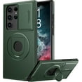 thumbnail image 1 of for Samsung Galaxy S22 Ultra Case with Sliding Camera Lens Cover - Wireless Charging Compatible -  Kickstand - Shockproof Protective Phone Case 6.8" for Men Women Girls - Dark Green, 1 of 13