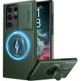 thumbnail image 1 of for Samsung Galaxy S22 Ultra Case with Sliding Camera Lens Cover - Wireless Charging Compatible - Magnetic Kickstand - Shockproof Protective Phone Case 6.8" for Men Women Girls - Dark Green, 1 of 15