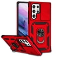 thumbnail image 1 of for Samsung Galaxy S22 Ultra Case, Soft TPU & Hard PC Anti-scratch Sliding Cover Full Protection Ring Stand Rotating Kickstand Holder Magnetic Shockproof Phone Case Cover for Galaxy S22 Ultra,Red, 1 of 8
