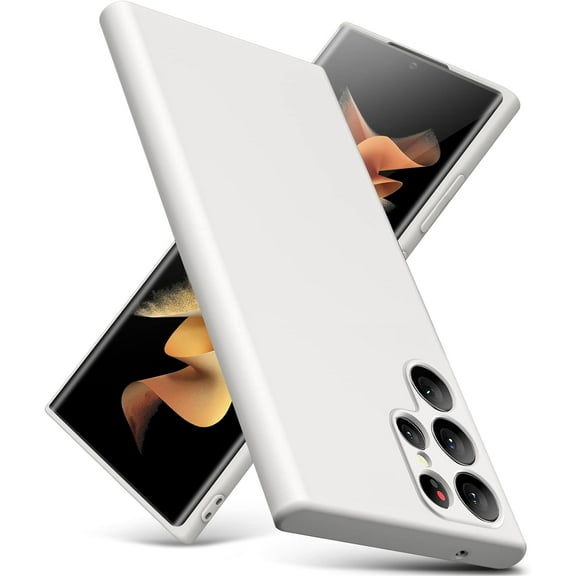 for Samsung Galaxy S22 Ultra Case, Thin Liquid Silicone Case,Shockproof,Slim Thin Phone Case for Samsung Galaxy S22 Ultra, Full Body Screen Camera Protective Cover-Beige 2-sam s22u-04