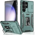 thumbnail image 1 of for Samsung Galaxy S22 Ultra Case with Upgraded Sliding Camera Lens Cover and Strong  Kickstand - -Grade Shockproof Protective Phone Case 6.8" for Men Women Girls - Pine Green, 1 of 13