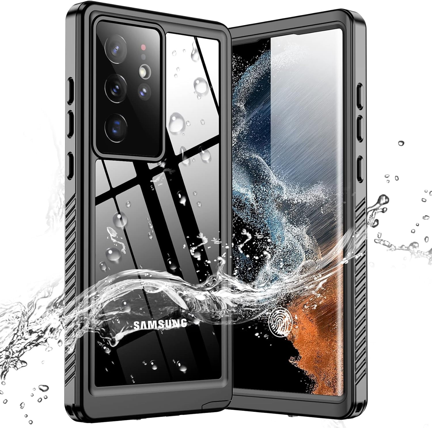 for Samsung Galaxy S22 Ultra Case Waterproof, Built in Screen Protector 360Ã‚° Full Body Heavy Duty Shockproof IP68 Waterproof Galaxy S22 Ultra Case for Samsung S22 Ultra 5G 6.8 inch Black