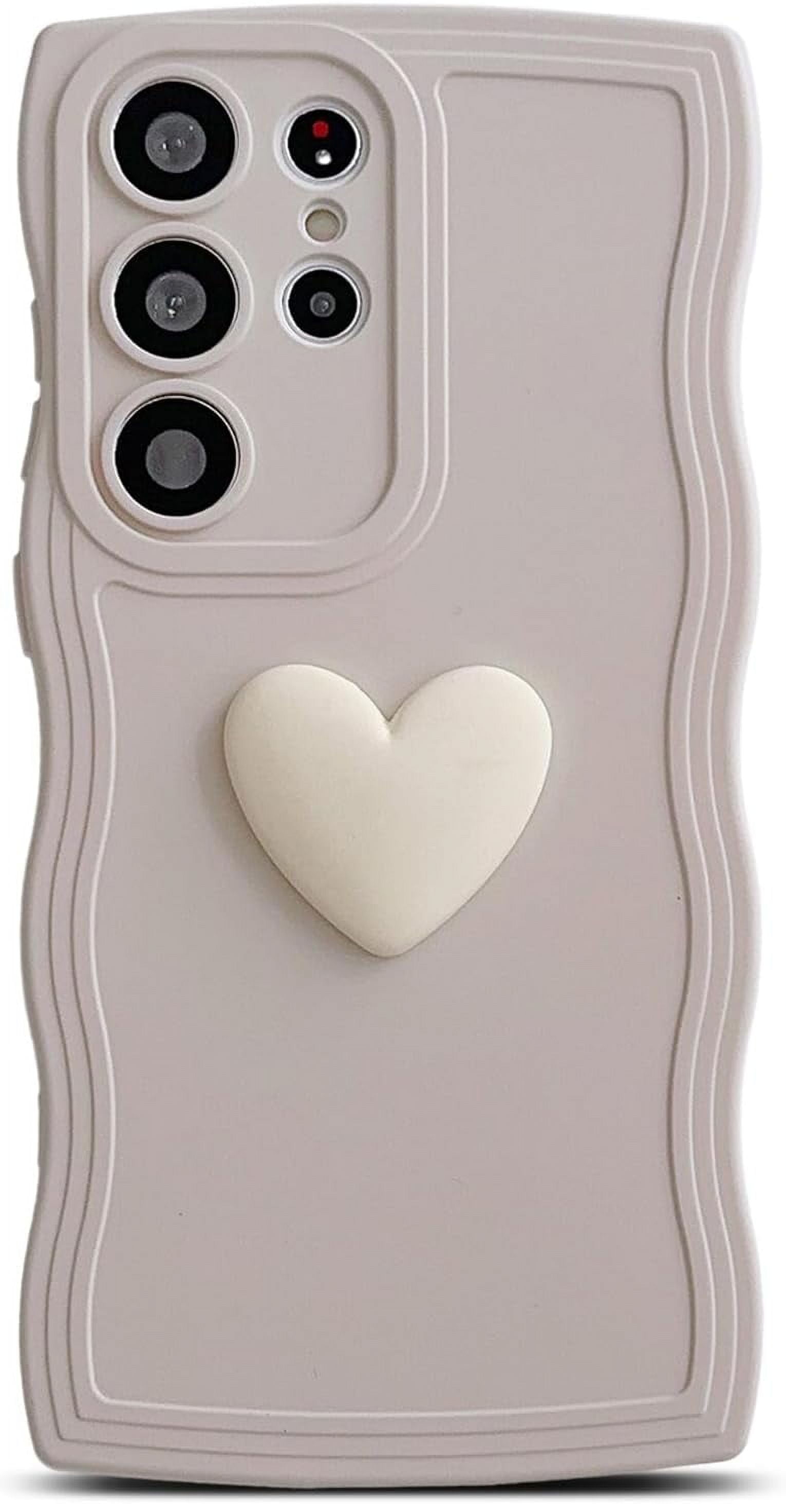 for Samsung Galaxy S22 Ultra Case for Women, Cute Kawaii 3D Love Heart ...
