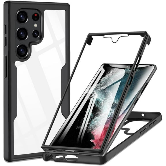 for Samsung Galaxy S22 Ultra Clear Case, 360° Full Body Protective Shockproof Anti-Scratch Cover Galaxy S22 Ultra, Slilcone TPU Slim Thin for Samsung S22 Ultra Front + Back Dual Layer Protection