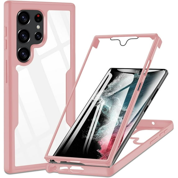for Samsung Galaxy S22 Ultra Clear Case, 360° Full Body Protective Shockproof Anti-Scratch Cover Galaxy S22 Ultra, Slilcone TPU Slim Thin for Samsung S22 Ultra Front + Back Dual Layer Protection