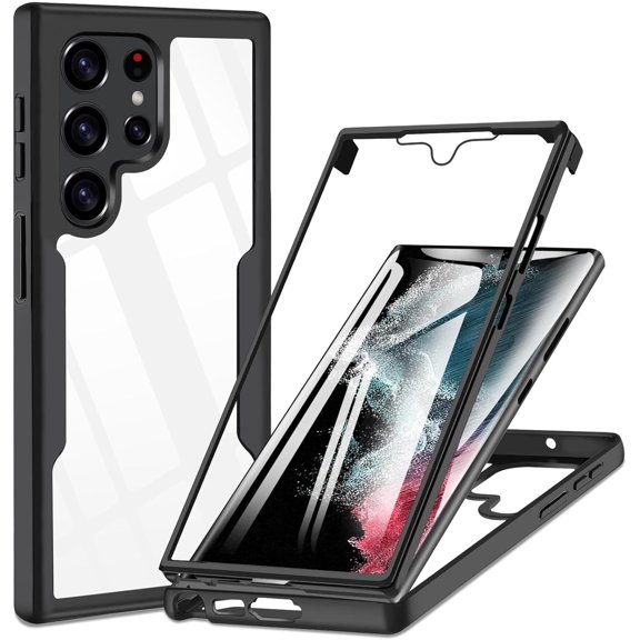 for Samsung Galaxy S22 Ultra Clear Case, 360° Full Body Protective Shockproof Anti-Scratch Cover Galaxy S22 Ultra, Slilcone TPU Slim Thin for Samsung S22 Ultra Front + Back Dual Layer Protection