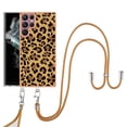 thumbnail image 1 of for Samsung Galaxy S22 Ultra Crossbody Strap Phone Case, Anti-Fall Pattern Clear Design Transparent Soft & Flexible TPU Drop and Shockproof Protective Cover with Adjustable Nylon Neck Strap, Leopard, 1 of 7