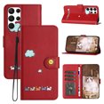 thumbnail image 1 of for Samsung Galaxy S22 Ultra Lovely Cartoon Pattern Wallet Flip PU Leather Case, with Wrist Strap / Credit Card Slots / Photo Slot / Cash Pocket Kickstand Cute Phone Cover for Galaxy S22 Ultra, Red, 1 of 8