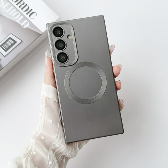 for Samsung Galaxy S22 Ultra Magnetic Case, Compatible with MagSafe, Luxury Matte Hard PC Shockproof Protective Skin Friendly Anti-Scratch Lightweight Back Case Cover for Galaxy S22 Ultra, Gray