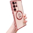 thumbnail image 1 of for Samsung Galaxy S22 Ultra Magnetic Phone Case Compatible with MagSafe Cute Rose Flower Case for Women Girl Luxury Plating Camera Lens Protect Soft Silicone S22 Ultra Case 6.8" (Pink), 1 of 12