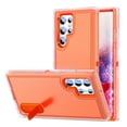 thumbnail image 1 of Samsung Galaxy S22 Ultra Shockproof Case with Built-in Metal Kickstand, Dteck 3-Layer Full Body Protection [Without Screen Protector] Rugged Heavy Duty Durable Cover Case, Orange+Clear, 1 of 8