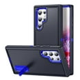 thumbnail image 1 of Samsung Galaxy S22 Ultra Shockproof Case with Built-in Metal Kickstand, Dteck 3-Layer Full Body Protection [Without Screen Protector] Rugged Heavy Duty Durable Cover Case, Blue+Navy, 1 of 8