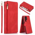 thumbnail image 1 of Samsung Galaxy S22 Ultra Wallet Case, Dteck Matte PU Leather Flip Cover Zipper Pocket Card Holder Stand Case for Samsung Galaxy S22 ultra 6.8 inch 2022, Red, 1 of 8