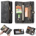 thumbnail image 1 of For Samsung Galaxy S22 Ultra Wallet Case,Multi-Functional Retro Leather Purse Flip Cover Zipper Wallet Case with Removable Card Slots Pocket & Detachable Wrist Strap Magnetic Phone Case, Black, 1 of 9