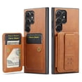 thumbnail image 1 of for Samsung Galaxy S22 Ultra Wallet Case with RFID Blocking Credit Card Holder,PU Leather Folio Flip Kickstand Handle Wrist Strap Shockproof Cover Women Men for Samsung Galaxy S22 Ultra Case,Brown, 1 of 9