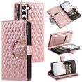 thumbnail image 1 of for Samsung Galaxy S22 Wallet Case with Card Holder & Kickstand & Wrist Strap, Flip Folio Book Style PU Leather Protective Cover with Crossbody Strap for Samsung Galaxy S22, Rosegold, 1 of 11
