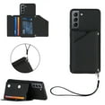thumbnail image 1 of for Samsung Galaxy S22 Wallet Case with Card Holder, for Samsung Galaxy S22 Case with RFID Blocking Card Slots, Double Magnetic Clasp Durable Shockproof Kickstand Detachable Wrist Strap Cover,Black, 1 of 6