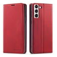 thumbnail image 1 of Samsung Galaxy S22 Wallet Case Samsung Galaxy S22 Luxury PU Leather Case, Book Folding Flip Retro Case with Kickstand, [RFID Blocking] Credit Card Slot Magnetic Closure Protective Cover, Red, 1 of 8